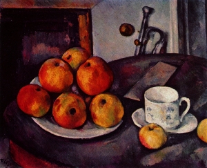 Stilleben mit Apfelteller nach C�zanne